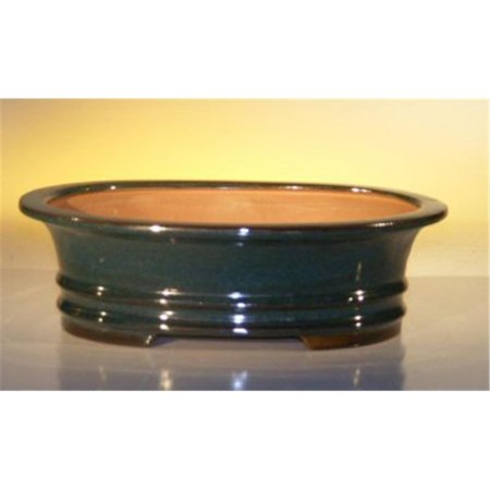 PAISAJE Ceramic Bonsai Pot, Dark Moss Green - Oval PA2529753